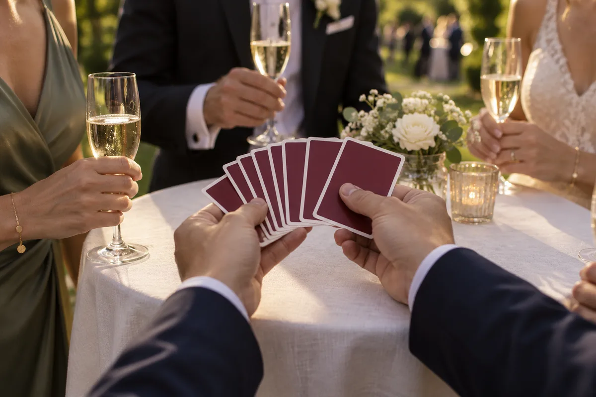 Magicien close-up : animer le cocktail d'un mariage